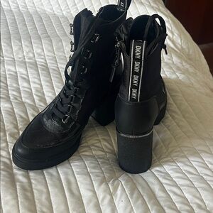 DKNY Black Lace-Up Women's Boots
